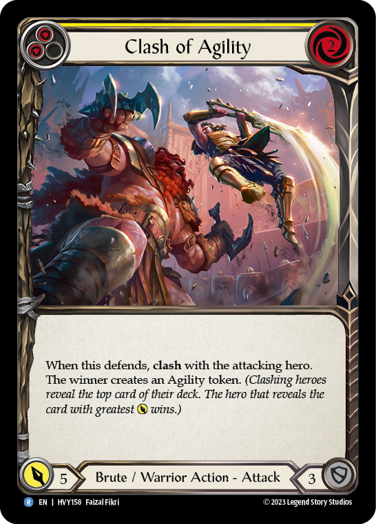 Clash of Agility (Yellow) [HVY158] (Heavy Hitters)  Rainbow Foil | Shuffle n Cut Hobbies & Games