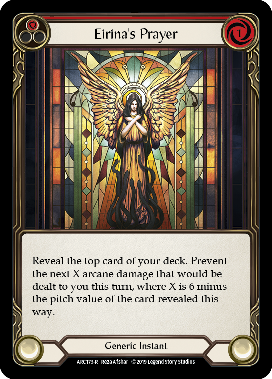 Eirina's Prayer (Red) [ARC173-R] (Arcane Rising)  1st Edition Rainbow Foil | Shuffle n Cut Hobbies & Games