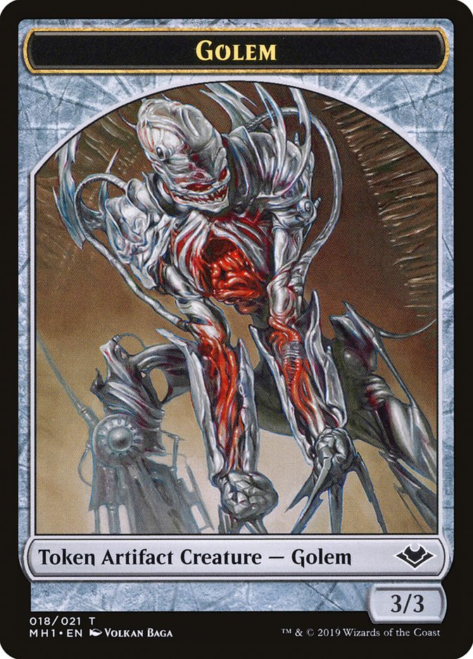 Elemental (008) // Golem (018) Double-Sided Token [Modern Horizons Tokens] | Shuffle n Cut Hobbies & Games