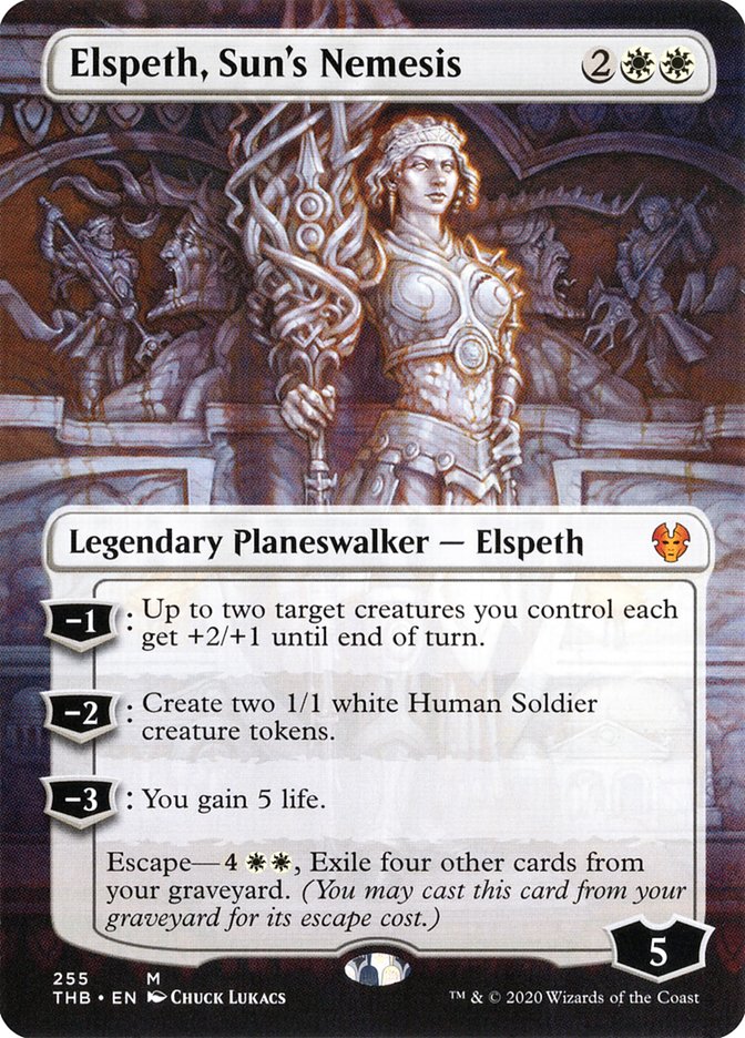Elspeth, Sun's Nemesis (Borderless) [Theros Beyond Death] | Shuffle n Cut Hobbies & Games