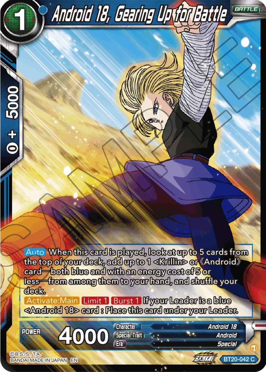 Android 18, Gearing Up for Battle (BT20-042) [Power Absorbed] | Shuffle n Cut Hobbies & Games
