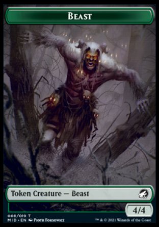 Beast Token [Innistrad: Midnight Hunt Tokens] | Shuffle n Cut Hobbies & Games
