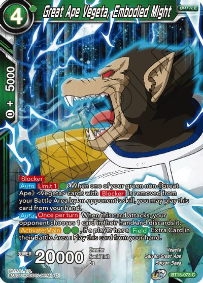 Great Ape Vegeta, Embodied Might (BT15-073) [Saiyan Showdown] | Shuffle n Cut Hobbies & Games