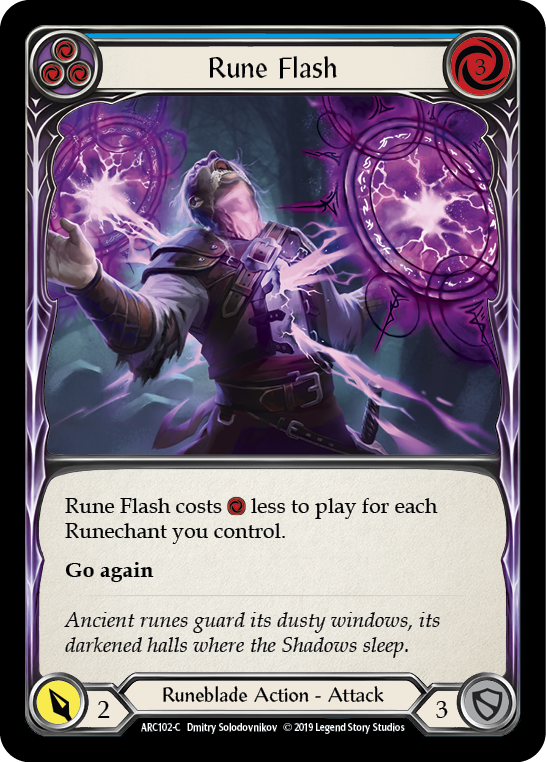 Rune Flash (Blue) [ARC102-C] (Arcane Rising)  1st Edition Rainbow Foil | Shuffle n Cut Hobbies & Games