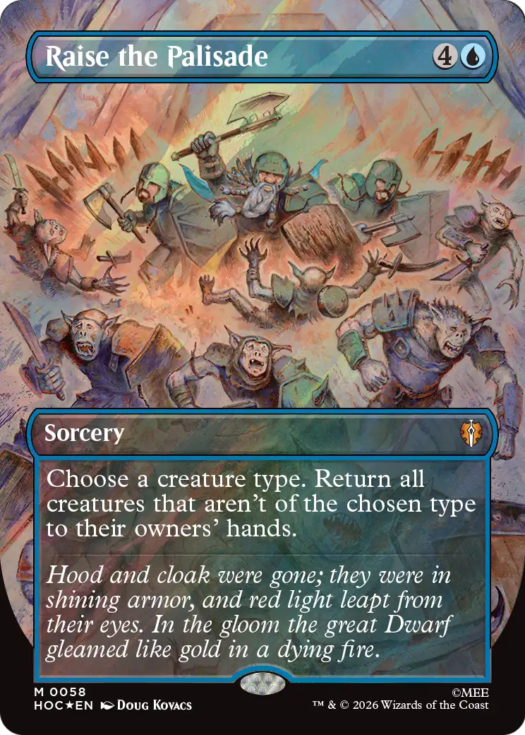 Raise the Palisade (Borderless) (Surge Foil) [The Hobbit: Eternal-Legal] | Shuffle n Cut Hobbies & Games