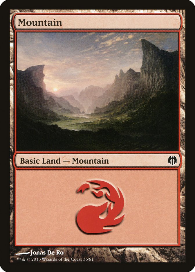 Mountain (36) [Duel Decks: Heroes vs. Monsters] | Shuffle n Cut Hobbies & Games