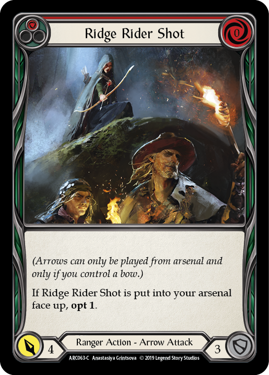 Ridge Rider Shot (Red) [ARC063-C] (Arcane Rising)  1st Edition Rainbow Foil | Shuffle n Cut Hobbies & Games