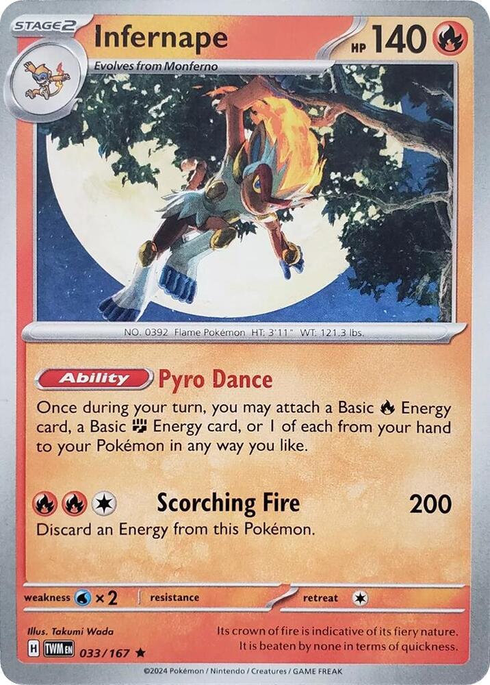 Infernape (033/167) (Theme Deck Exclusive) [Scarlet & Violet: Twilight Masquerade] | Shuffle n Cut Hobbies & Games