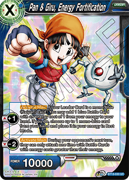 Pan & Giru, Energy Fortification (Uncommon) (BT13-033) [Supreme Rivalry] | Shuffle n Cut Hobbies & Games