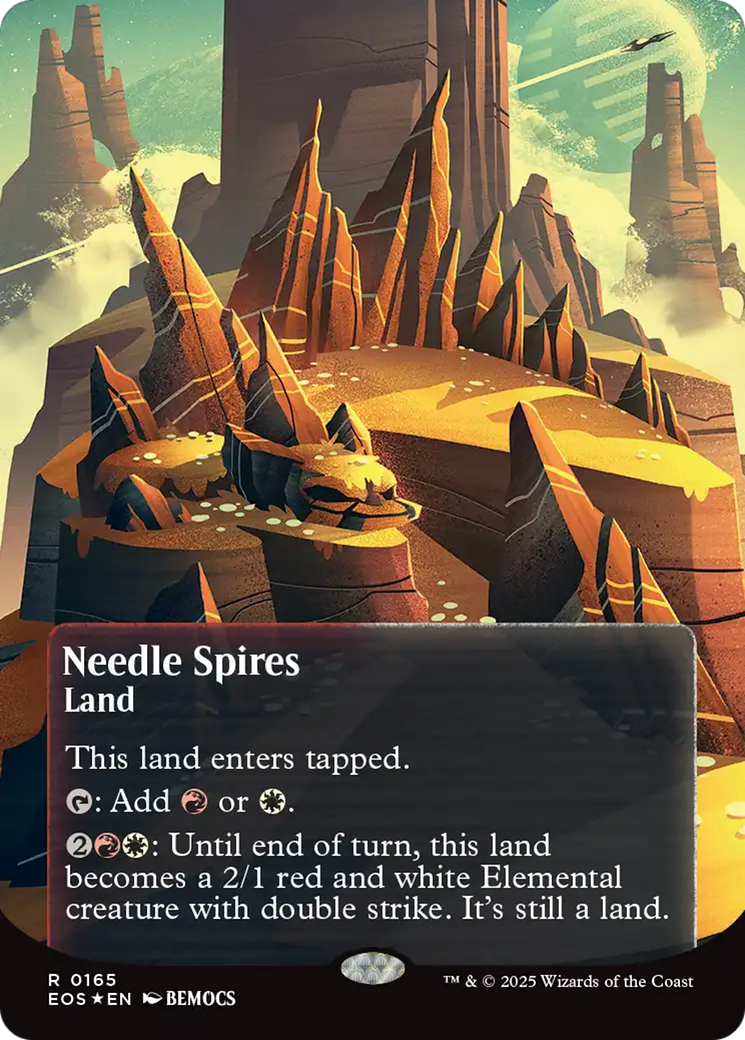 Needle Spires (0165) (Borderless) (Galaxy Foil) [Edge of Eternities: Stellar Sights] | Shuffle n Cut Hobbies & Games