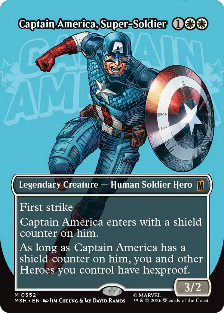 Captain America, Super-Soldier (Borderless) (0352) [Marvel Super Heroes] | Shuffle n Cut Hobbies & Games