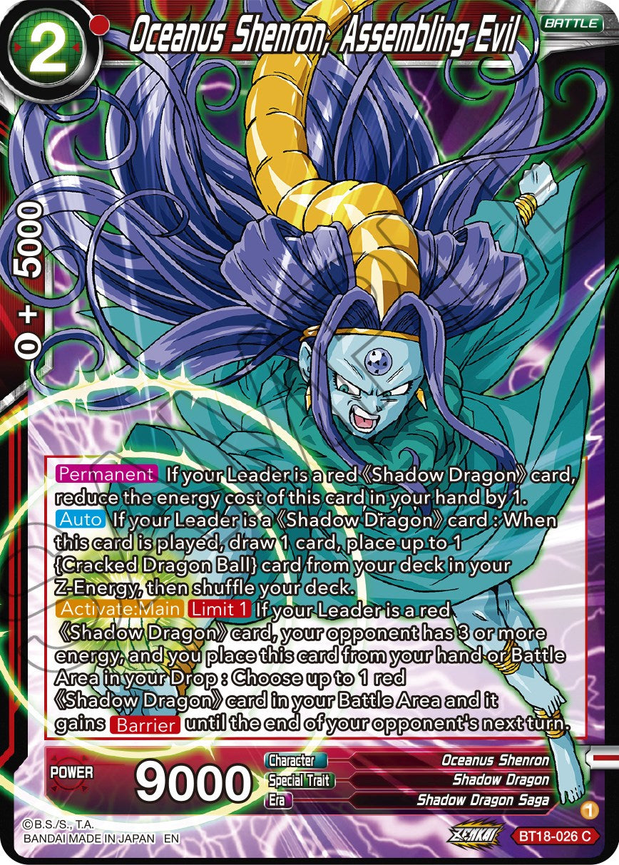Oceanus Shenron, Assembling Evil (BT18-026) [Dawn of the Z-Legends] | Shuffle n Cut Hobbies & Games
