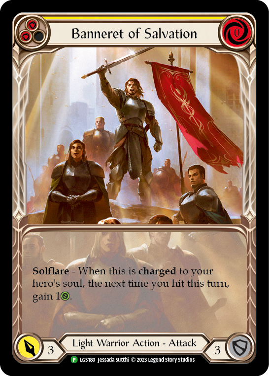 Banneret of Salvation (Extended Art) [LGS180] (Promo)  Rainbow Foil | Shuffle n Cut Hobbies & Games