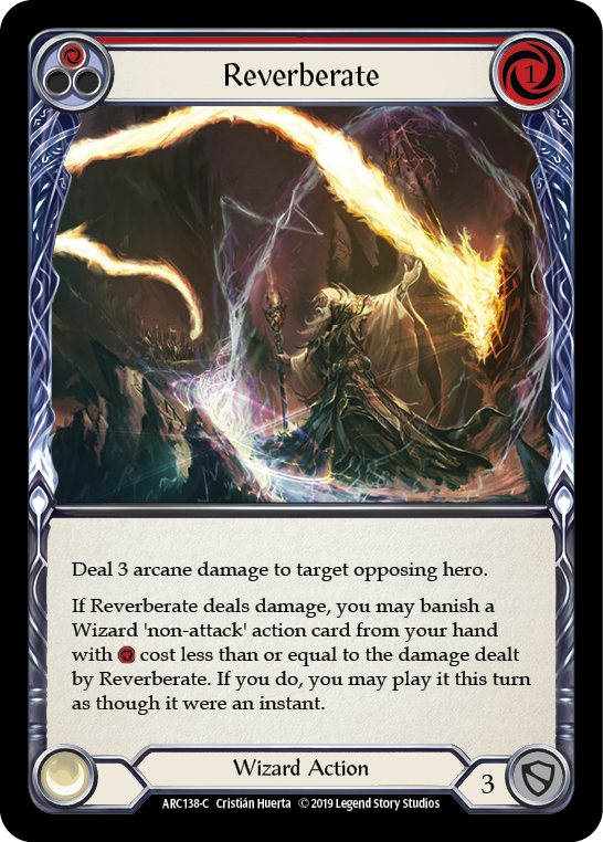 Reverberate (Red) [ARC138-C] (Arcane Rising)  1st Edition Rainbow Foil | Shuffle n Cut Hobbies & Games
