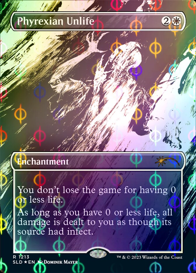 Phyrexian Unlife (Borderless Ichor Step-and-Compleat Foil) [Secret Lair Drop Series] | Shuffle n Cut Hobbies & Games