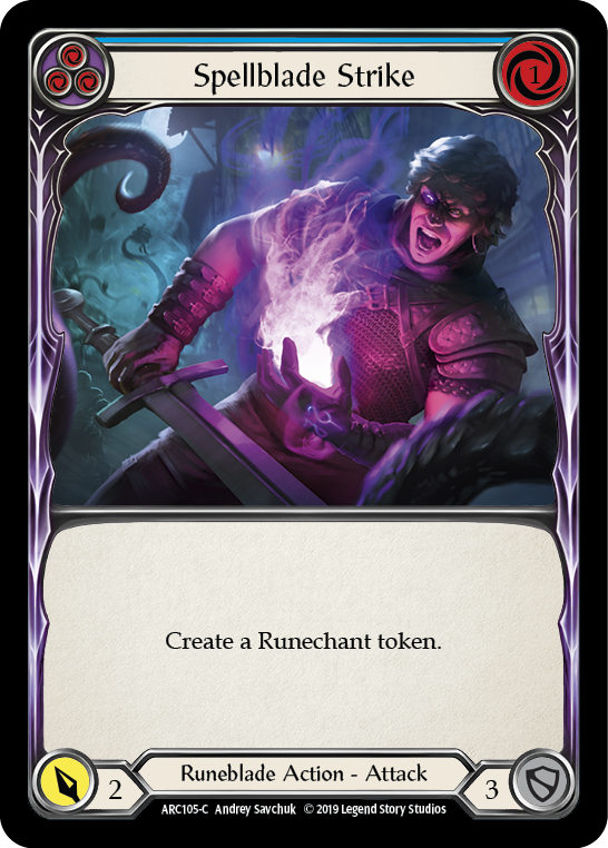 Spellblade Strike (Blue) [ARC105-C] (Arcane Rising)  1st Edition Rainbow Foil | Shuffle n Cut Hobbies & Games