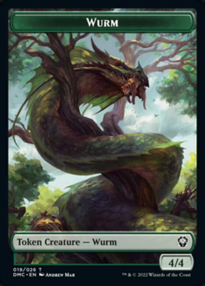Bird (002) // Wurm Double-Sided Token [Dominaria United Tokens] | Shuffle n Cut Hobbies & Games