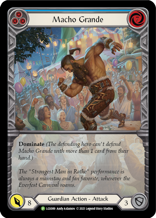 Macho Grande (Blue) [LGS089] (Promo)  Rainbow Foil | Shuffle n Cut Hobbies & Games