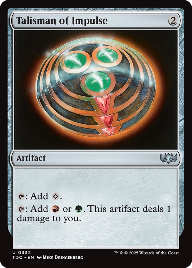 Talisman of Impulse [Tarkir: Dragonstorm Commander] | Shuffle n Cut Hobbies & Games