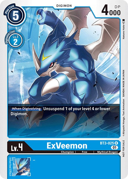 ExVeemon [BT3-025] (Winner Pack Double Diamond) [Release Special Booster Promos] | Shuffle n Cut Hobbies & Games