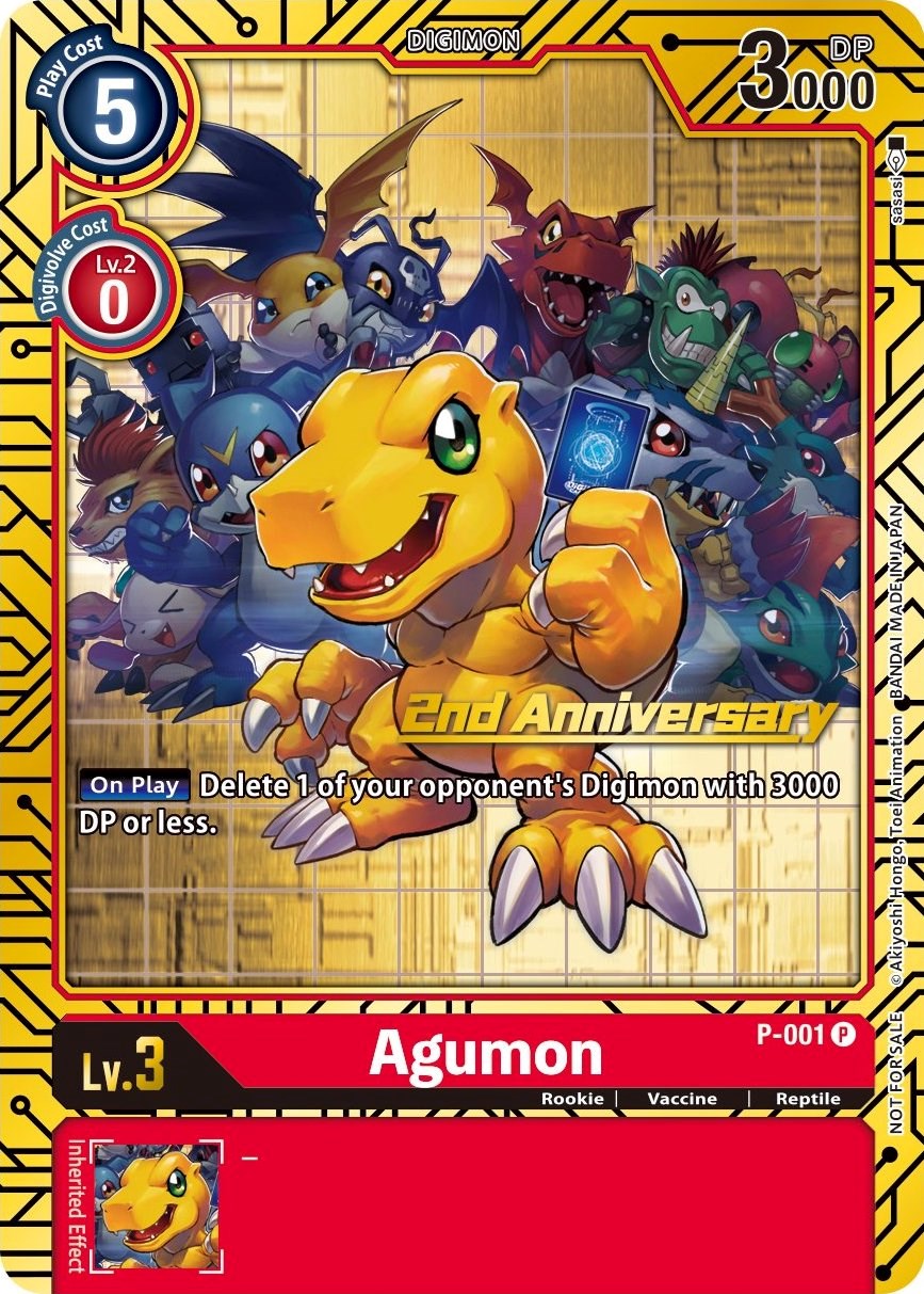 Agumon [P-001] (2nd Anniversary Card Set) [Promotional Cards] | Shuffle n Cut Hobbies & Games