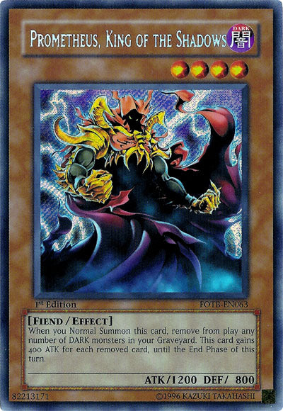Prometheus, King of the Shadows [FOTB-EN063] Secret Rare | Shuffle n Cut Hobbies & Games