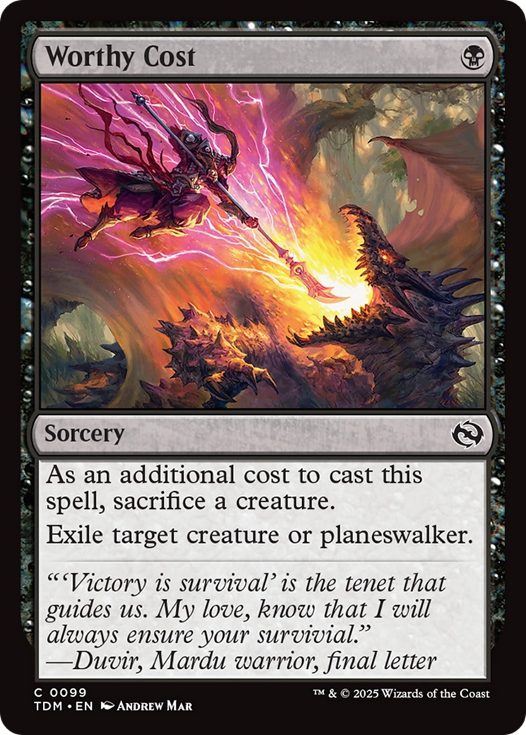 Worthy Cost [Tarkir: Dragonstorm] | Shuffle n Cut Hobbies & Games