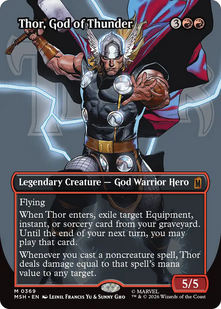 Thor, God of Thunder (Borderless) (0369) [Marvel Super Heroes] | Shuffle n Cut Hobbies & Games