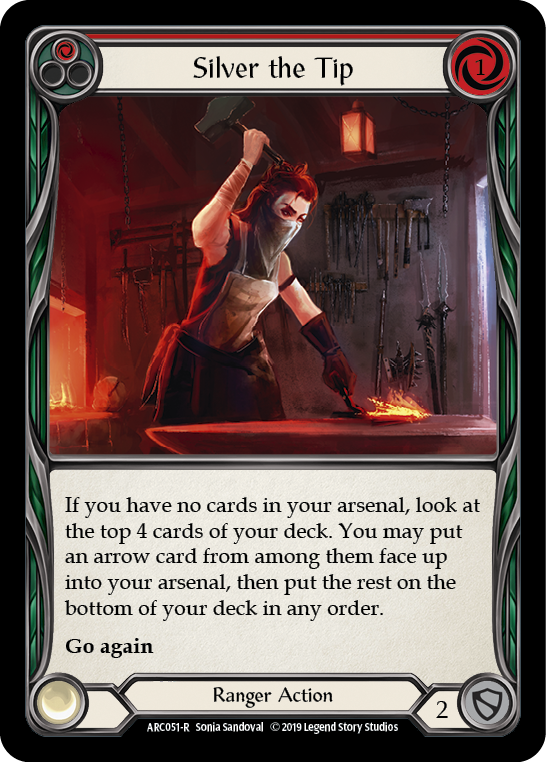 Silver the Tip (Red) [ARC051-R] (Arcane Rising)  1st Edition Rainbow Foil | Shuffle n Cut Hobbies & Games