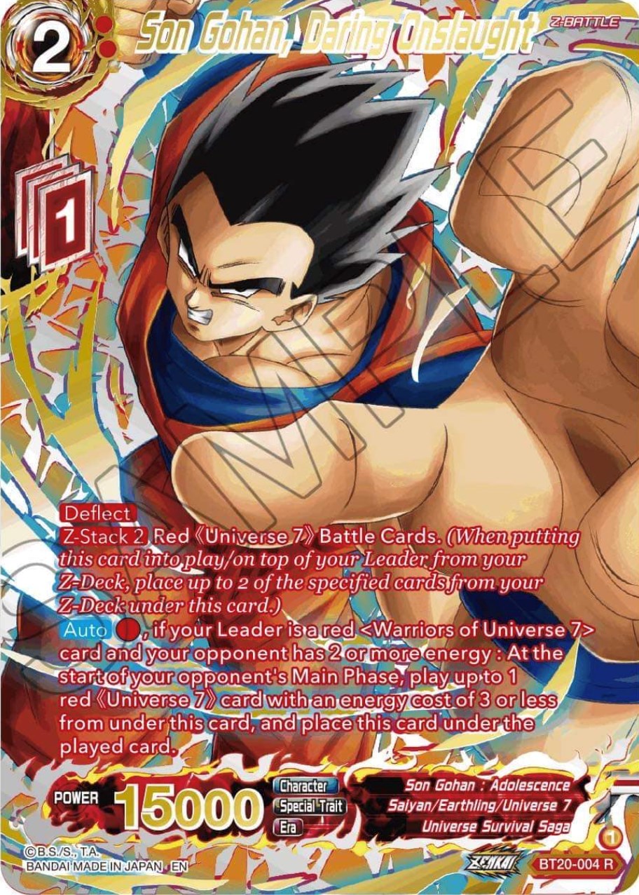 Son Gohan, Daring Onslaught (Gold-Stamped) (BT20-004) [Power Absorbed] | Shuffle n Cut Hobbies & Games