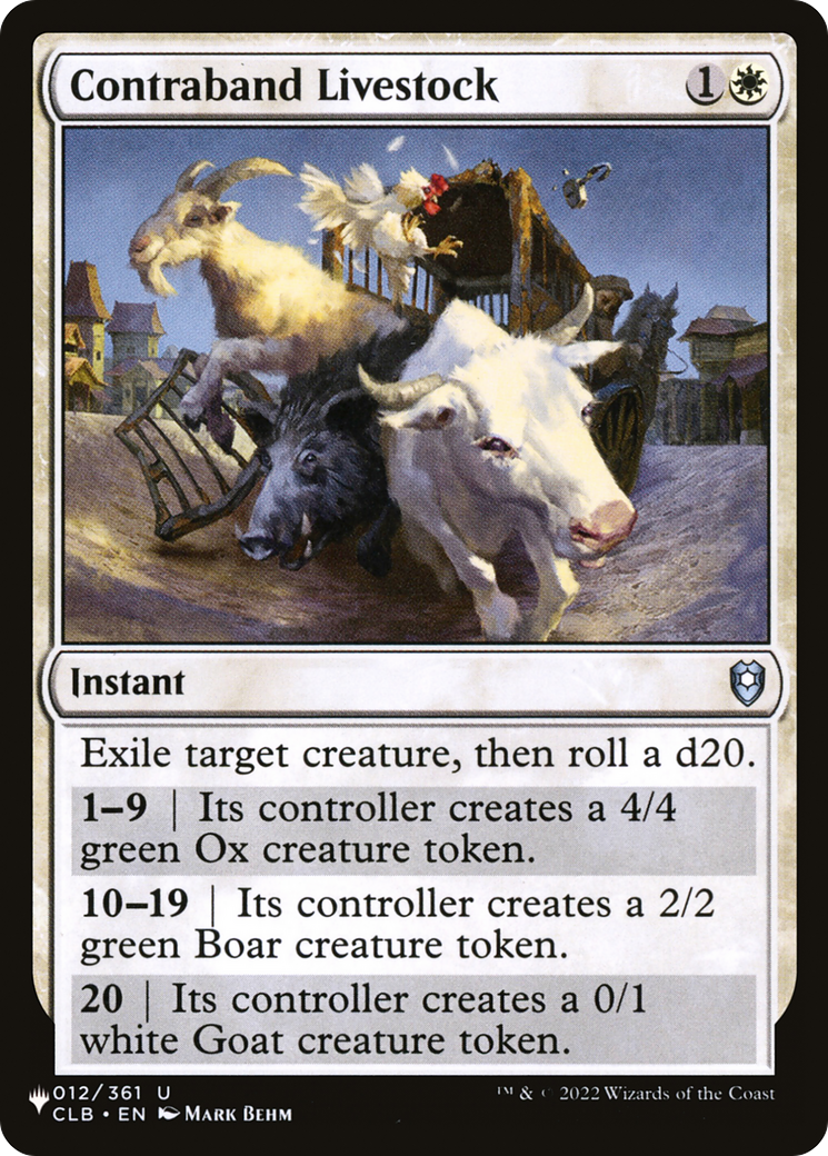Contraband Livestock [The List] | Shuffle n Cut Hobbies & Games