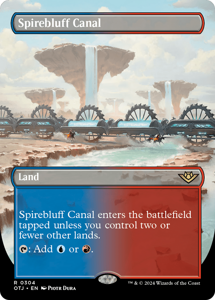 Spirebluff Canal (Borderless) [Outlaws of Thunder Junction] | Shuffle n Cut Hobbies & Games