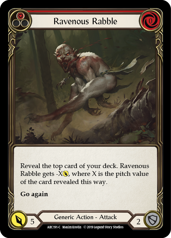 Ravenous Rabble (Red) [ARC191-C] (Arcane Rising)  1st Edition Rainbow Foil | Shuffle n Cut Hobbies & Games