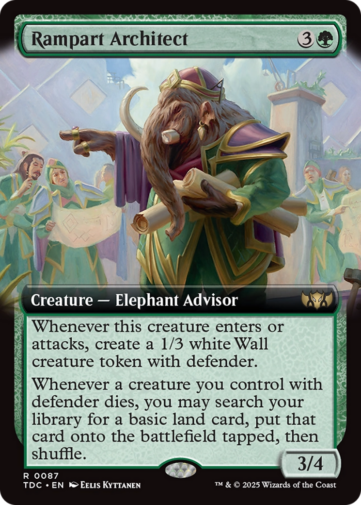 Rampart Architect (Extended Art) [Tarkir: Dragonstorm Commander] | Shuffle n Cut Hobbies & Games