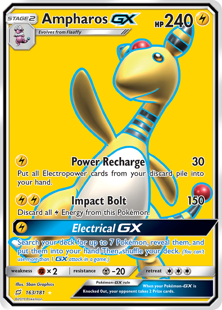 Ampharos GX (163/181) [Sun & Moon: Team Up] | Shuffle n Cut Hobbies & Games
