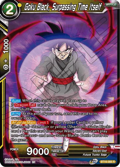 Goku Black, Surpassing Time itself (BT16-088) [Realm of the Gods] | Shuffle n Cut Hobbies & Games