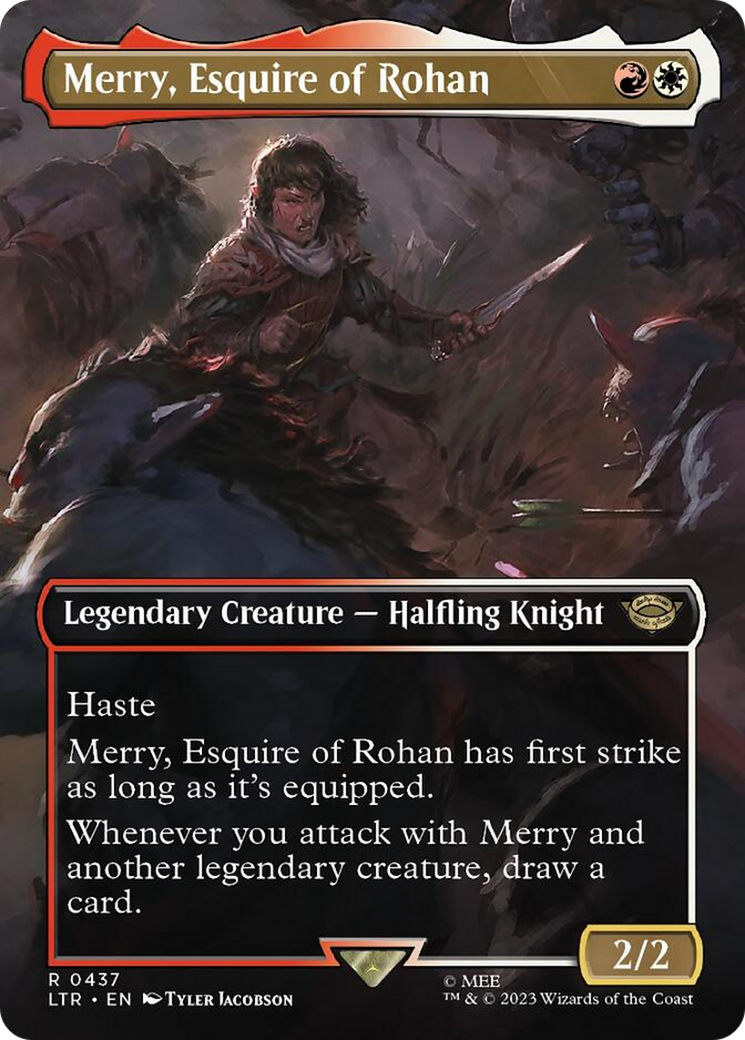 Merry, Esquire of Rohan (Borderless Alternate Art) [The Lord of the Rings: Tales of Middle-Earth] | Shuffle n Cut Hobbies & Games