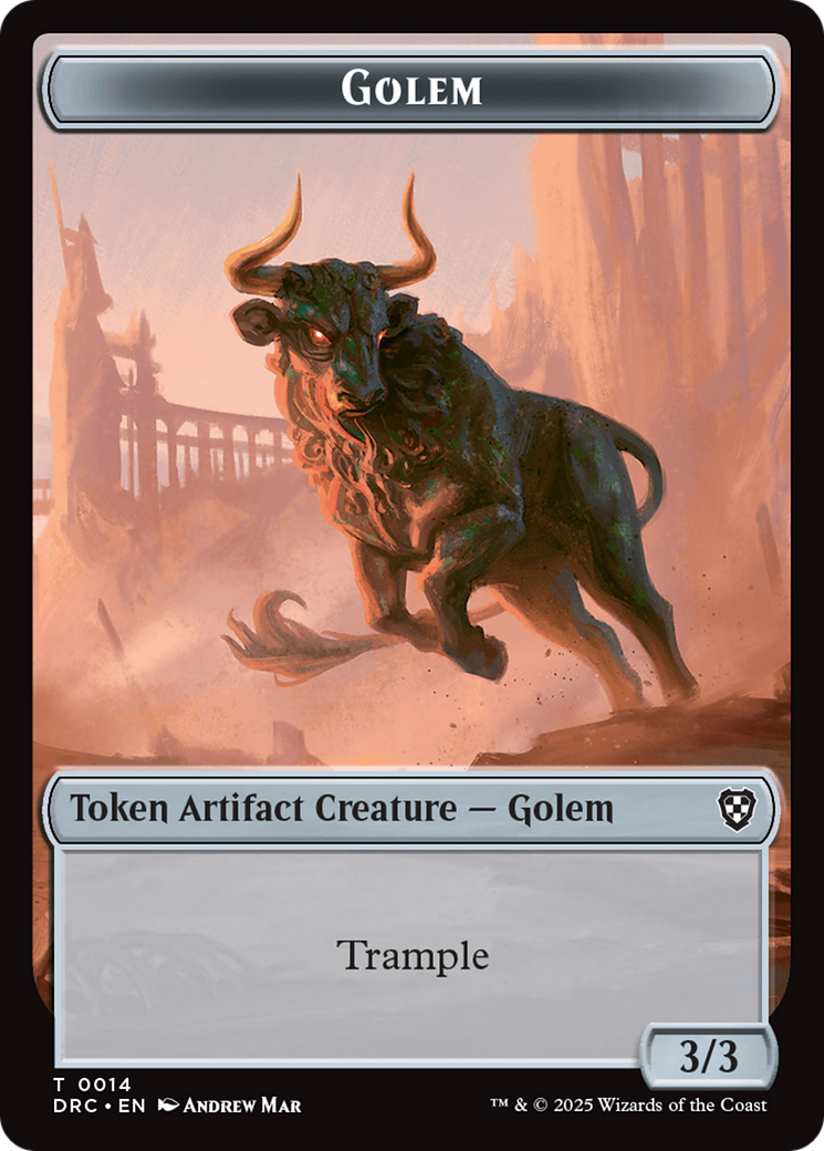 Golem (0014) // Thopter (0010) Double-Sided Token [Aetherdrift Commander Tokens] | Shuffle n Cut Hobbies & Games