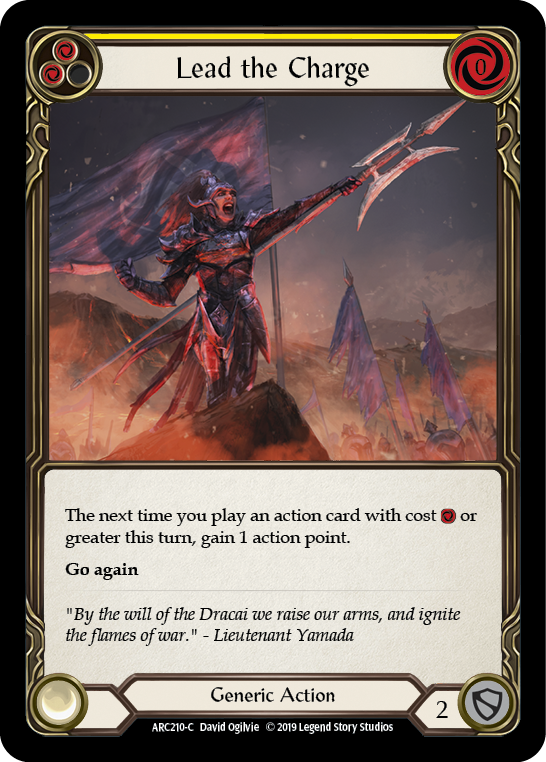 Lead the Charge (Yellow) [ARC210-C] (Arcane Rising)  1st Edition Rainbow Foil | Shuffle n Cut Hobbies & Games