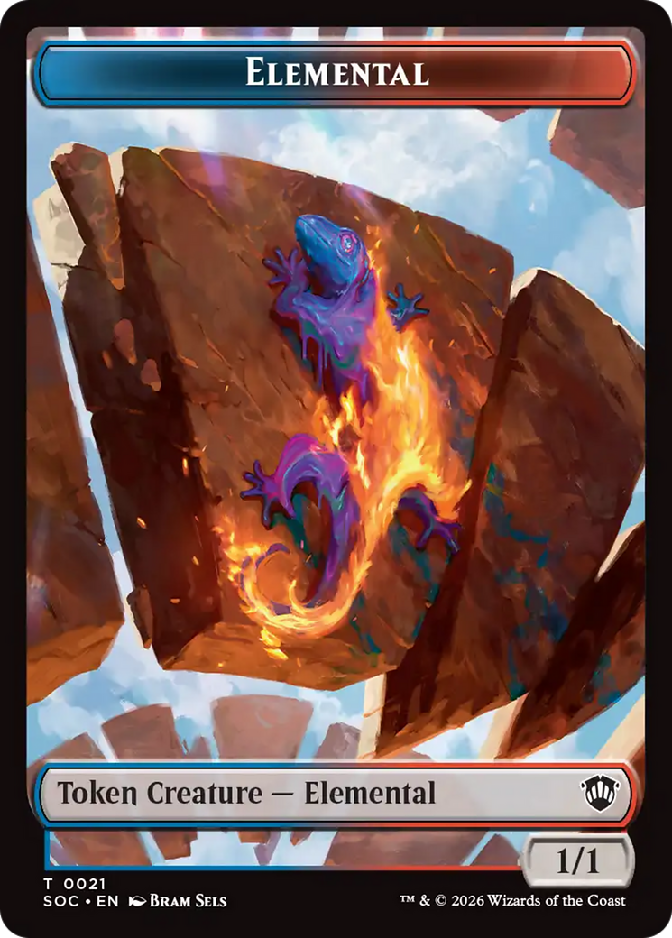 Elemental (0021) // Phyrexian Myr Double-Sided Token [Secrets of Strixhaven Commander Tokens] | Shuffle n Cut Hobbies & Games