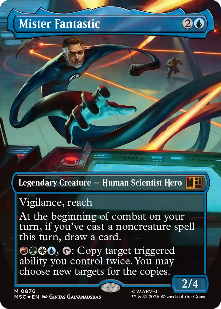Mister Fantastic (Borderless) (Surge Foil) [Marvel Super Heroes Commander] | Shuffle n Cut Hobbies & Games