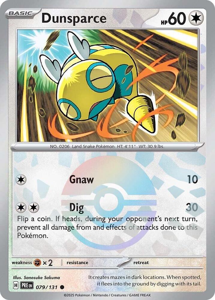 Dunsparce (079/131) (Poke Ball Pattern) [Scarlet & Violet: Prismatic Evolutions] | Shuffle n Cut Hobbies & Games