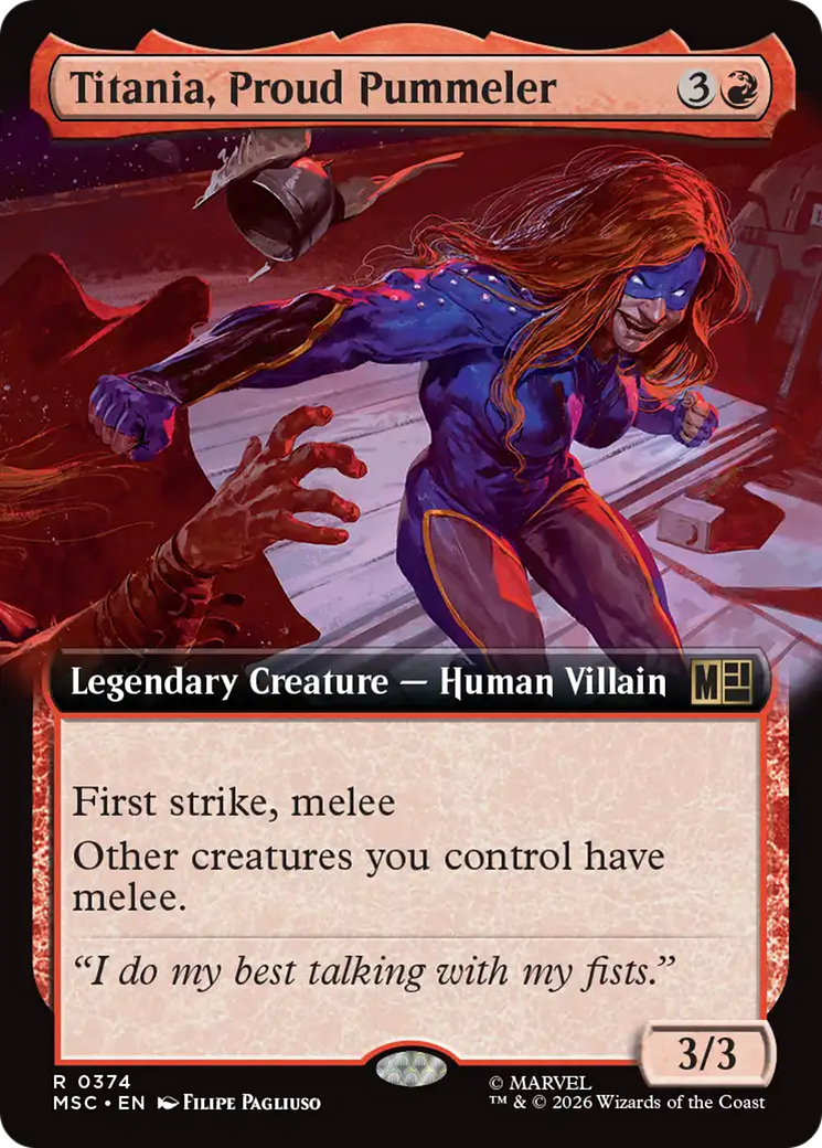 Titania, Proud Pummeler (Extended Art) [Marvel Super Heroes Commander] | Shuffle n Cut Hobbies & Games