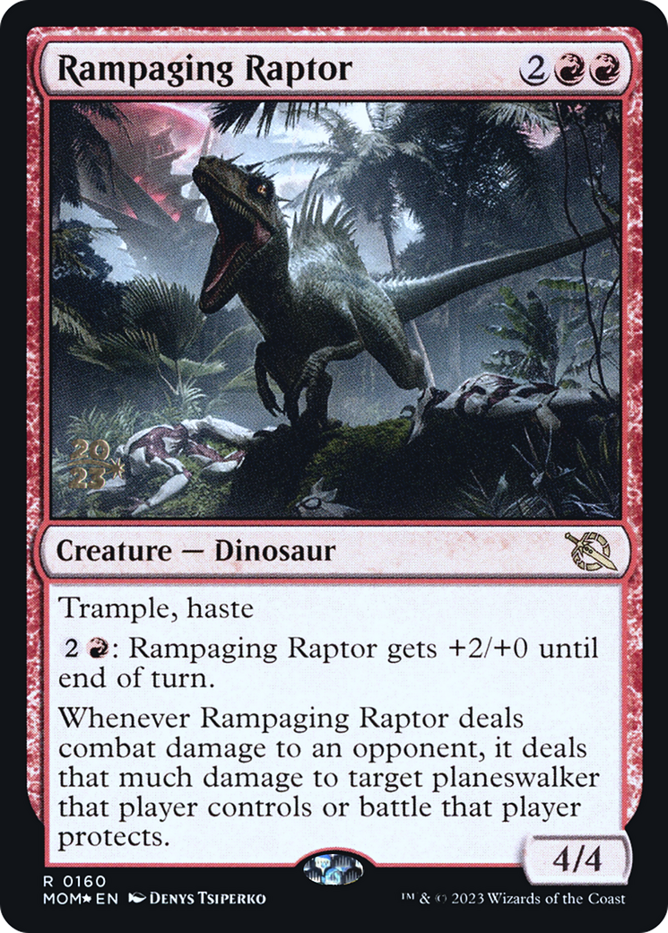 Rampaging Raptor [March of the Machine Prerelease Promos] | Shuffle n Cut Hobbies & Games