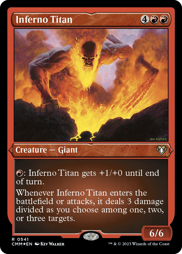 Inferno Titan (Foil Etched) [Commander Masters] | Shuffle n Cut Hobbies & Games