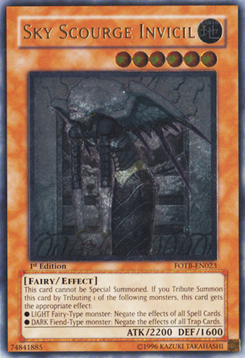 Sky Scourge Invicil [FOTB-EN023] Ultimate Rare | Shuffle n Cut Hobbies & Games