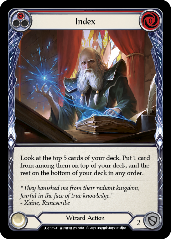 Index (Red) [ARC135-C] (Arcane Rising)  1st Edition Rainbow Foil | Shuffle n Cut Hobbies & Games