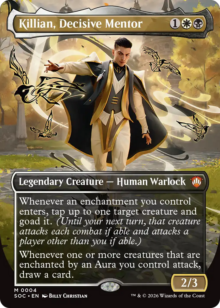 Killian, Decisive Mentor (Borderless) [Secrets of Strixhaven Commander] | Shuffle n Cut Hobbies & Games
