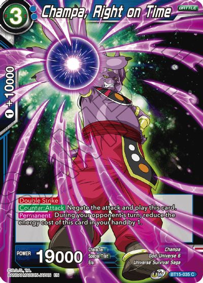 Champa, Right on Time (BT15-035) [Saiyan Showdown] | Shuffle n Cut Hobbies & Games