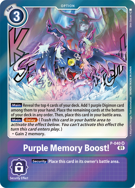 Purple Memory Boost! [P-040] [Promotional Cards] | Shuffle n Cut Hobbies & Games